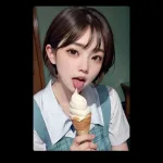 I Love Ice-Cream ! | AI Young Girl | AI Art | AI Cosplay | AI コスプレ | AI 画像生成 | AI Lookbook 49