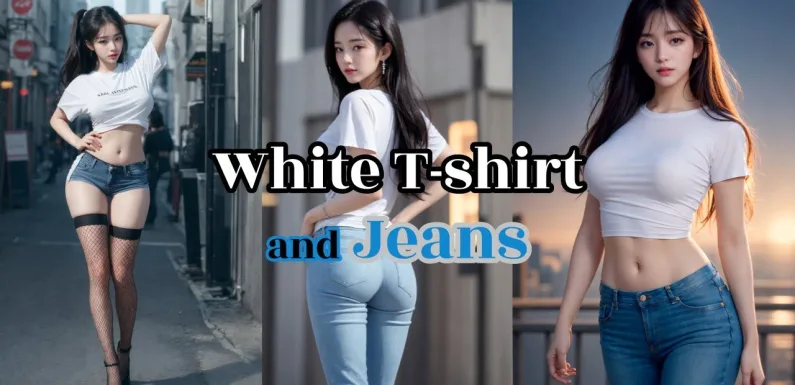 White Tee and Jeans | Lookbook | 4K | AI Art Lab