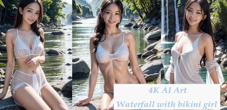 [4K AI lookbook] – Waterfall and me ?❤