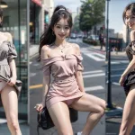 [4K] Stunning Street Style Off-Shoulder Dresses Lookbook | AI Lookbook #beauty #lookbook #aiart