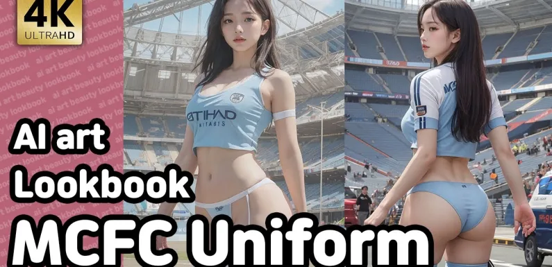 4k ai art | Manchester City FC girl AI lookbook | 맨시티 유니폼 AI 룩북 | Fashion Show ai Model video