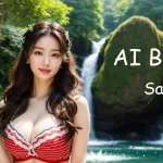 [4K] AI ART Korean Japanese Lookbook Model Al Art video-Majestic Waterfall