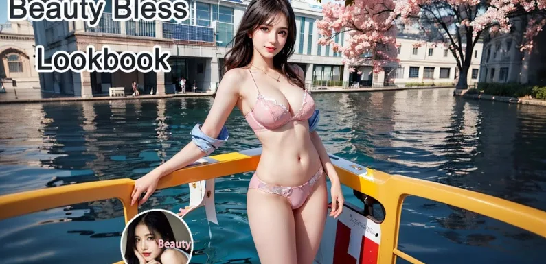 4K AI ART Beauty Japanese Model Lookbook AI ART Video-Solar-powered floating museum/太陽光発電の浮遊博物館