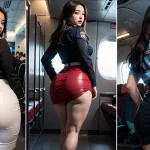 [4k] AI Art – Mini Skirt Lookbook – Your Stewardess Girlfriend prepares you for the flight ~