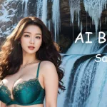 [4K] AI ART Korean Japanese Lookbook Model Al Art video-Frozen Waterfalls