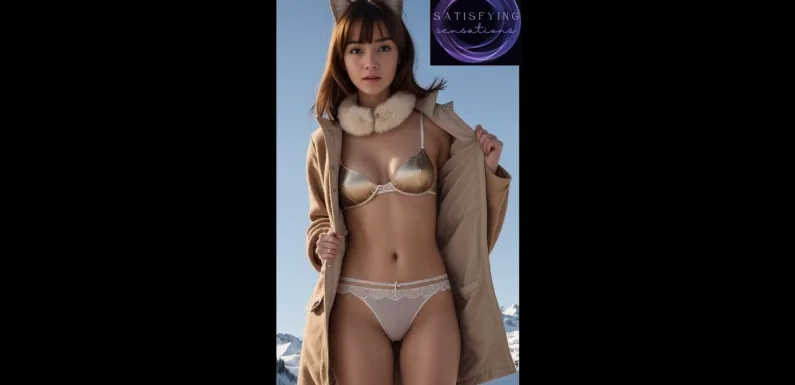 4K LookBook. Snow Kitty Is Lost & Cold. Come Take Care Of Her! Skirt Lift & Panties Show. AI Art #60