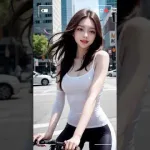 [4K AI Lookbook] AI art bicycle riding vrog lookbook ai model