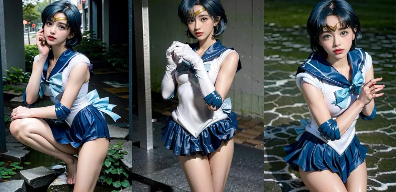[4K Ai LookBook]Big boobs girl cosplay Sailor Mercury Sailor Moon 水野亜美セーラーマーキュリー 美少女戦士セーラームー#cosplay