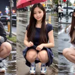 4K AI Art Lookbook Korean cheerleader vrog lookbook model