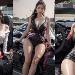 4K AI Art Lookbook Korean Girl Race Car Driver
