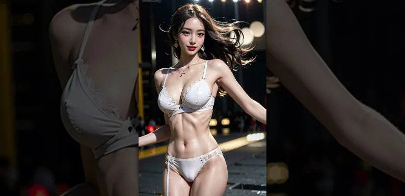 [4K] 패션쇼 Sexy model on stage (white) 01 / Ai Lookbook