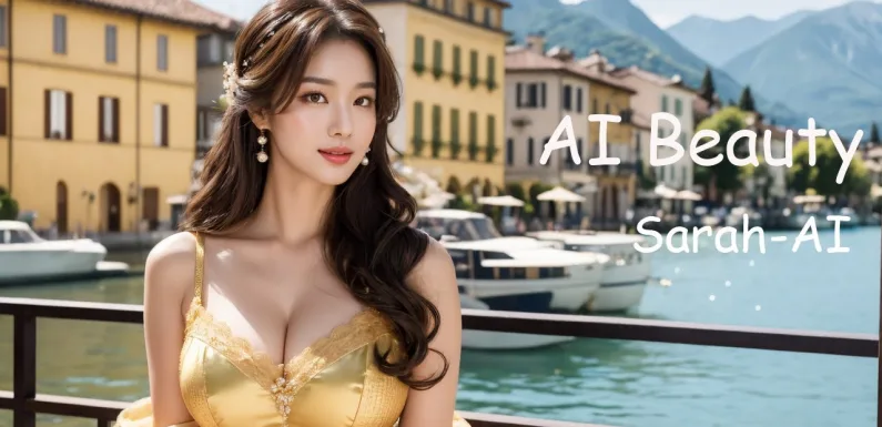 [4K] AI ART Korean Japanese Lookbook Model Al Art video-Lake Como