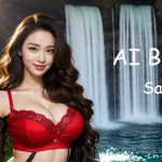 [4K] AI ART Korean Japanese Lookbook Model Al Art video-Majestic Waterfall