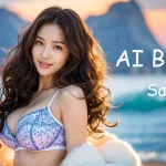 [4K] AI ART Korean Japanese Lookbook Model Al Art video-Beach Sunset