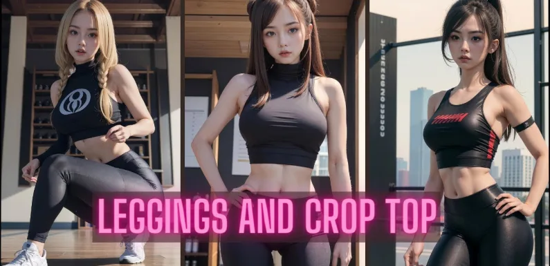 ❰ 4k AI Art ❱ Leggings and crop top / AI LookBook