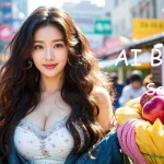 [4K] AI ART Korean Japanese Lookbook Model Al Art video-Daegu Street Market