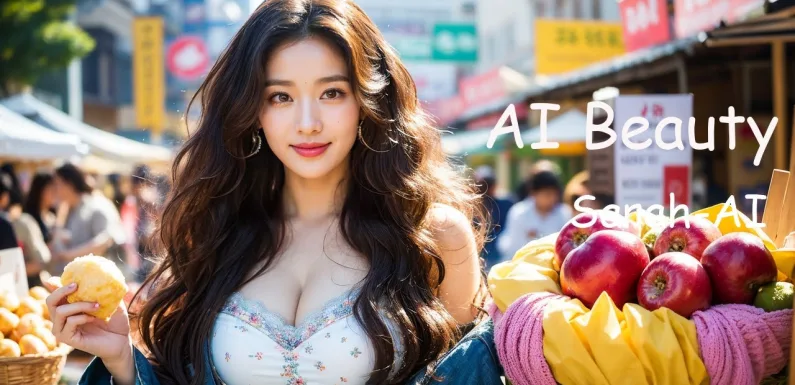 [4K] AI ART Korean Japanese Lookbook Model Al Art video-Daegu Street Market