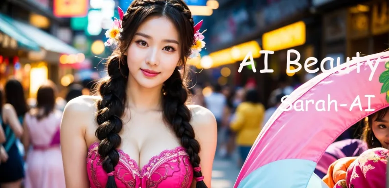 [4K] AI ART Korean Japanese Lookbook Model Al Art video-Myeong-dong Shopping Street