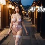 AI Lookbook [4K] AI ART Korean Japanese-Bukchon Hanok Village-Moonlit Serenity