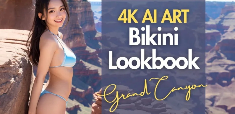 [4K] AI ART video – Japanese Model Lookbook at Grand Canyon