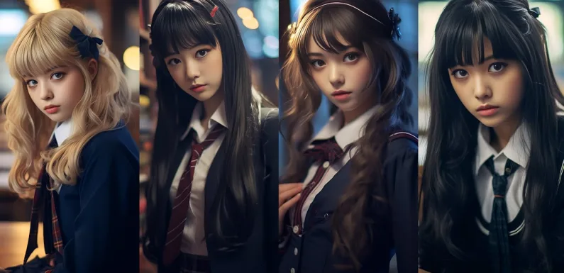 [4K] AI Art Lookbook – Schoolgirl Cosplay, European/Korean/Japanese Model Girls #5 룩북, ルックブック