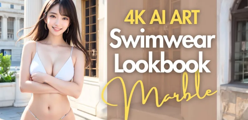 [4K] AI ART video – Japanese Model Lookbook in front of Marble Buildings