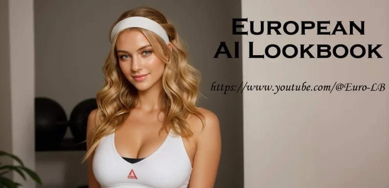 [4K] AI ART European Lookbook Model Video-Fitness Studio Instructor