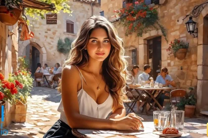European Beauty Portrait AI ART European lookbook model